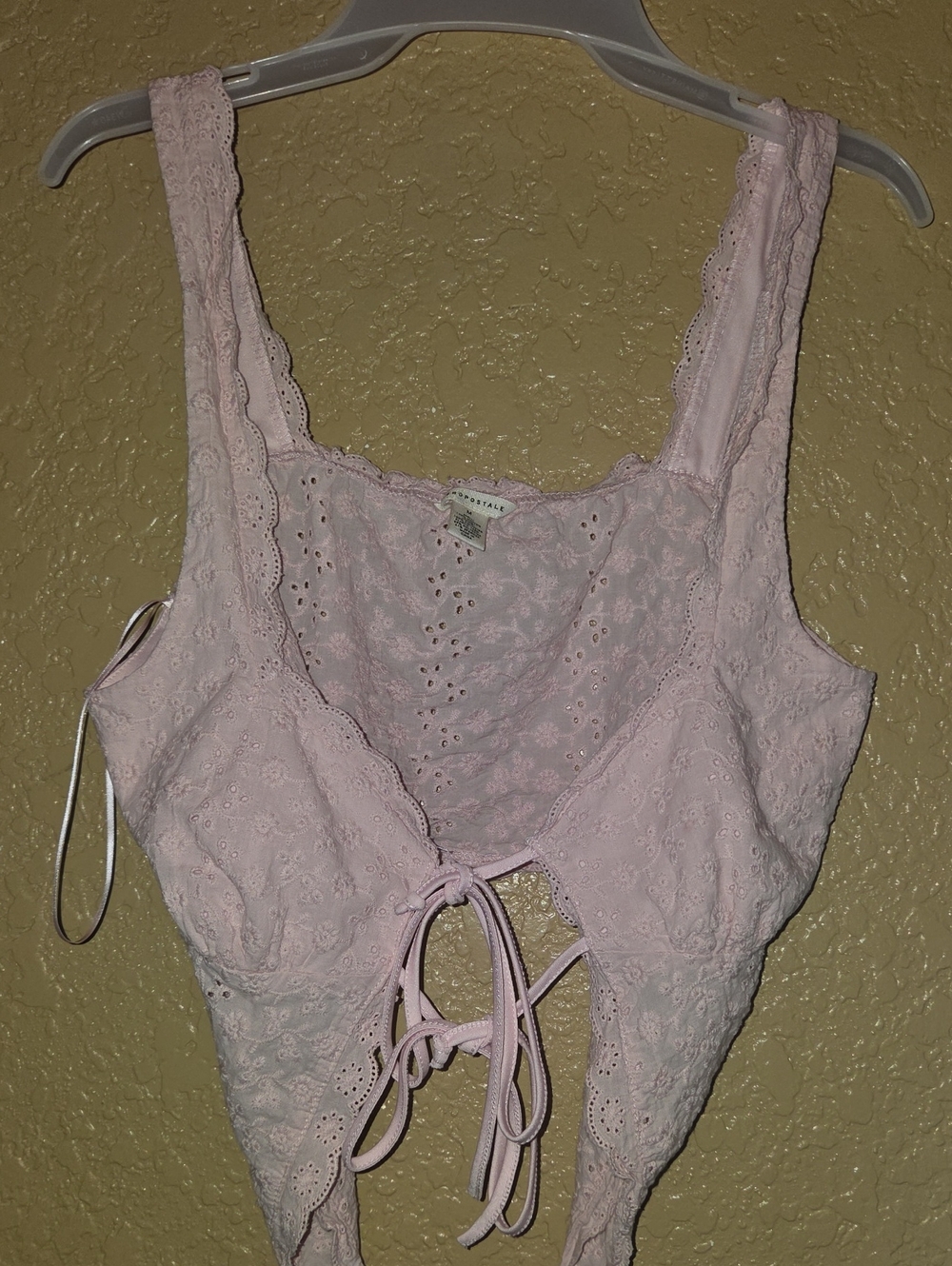 Women's Aeropostale Tie-Front Top - Light Pink